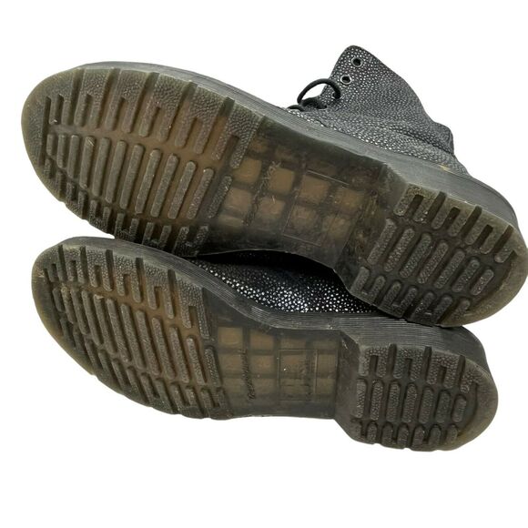 Dr. Martens Womens Pascal Black Gunmetal Speckles Lace Up Casual Combat Boots 8 - Picture 5 of 10